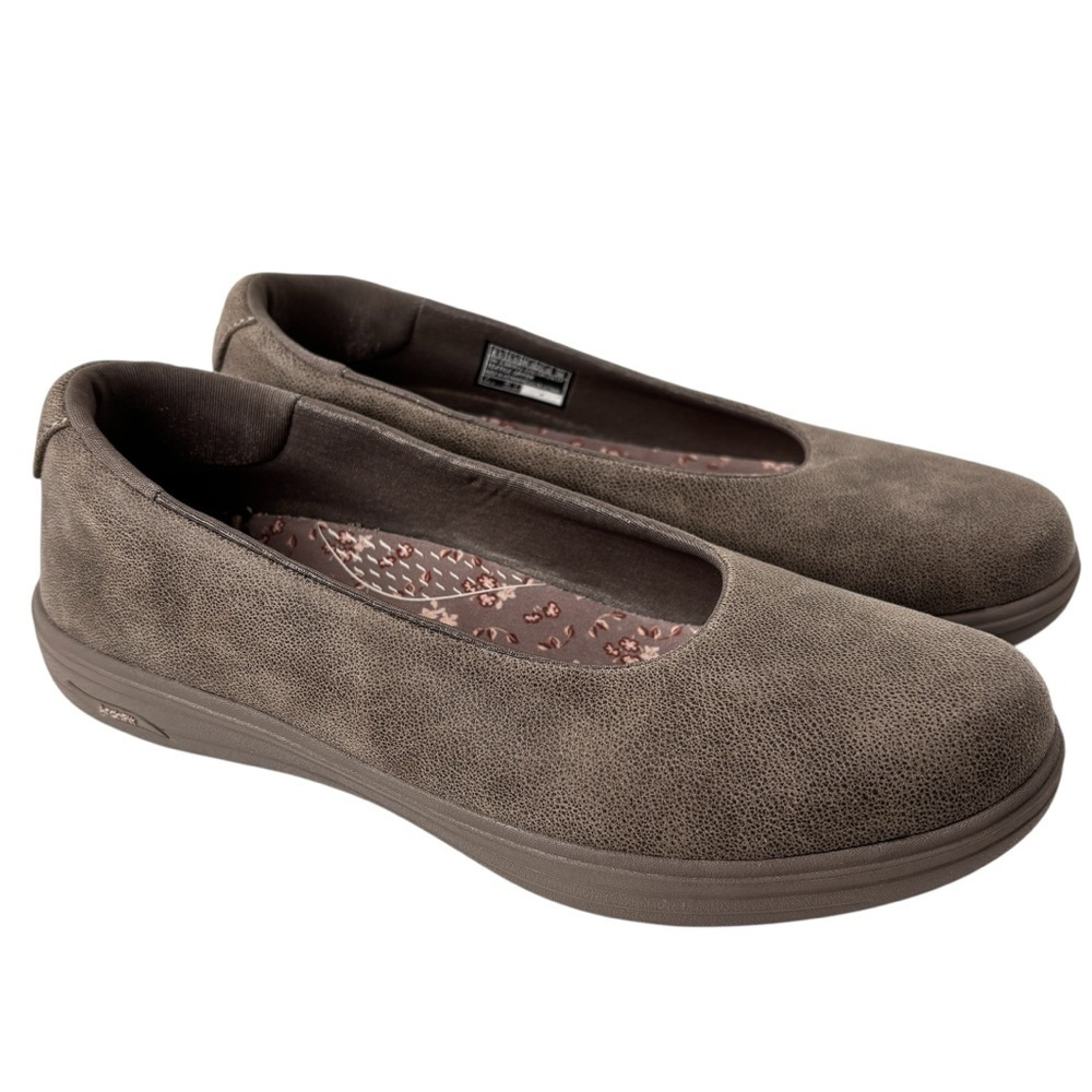 Skechers Arch Fit Inspire Aubrey Shoe Size 8.5 Gray Taupe Flats Loafer # 138901